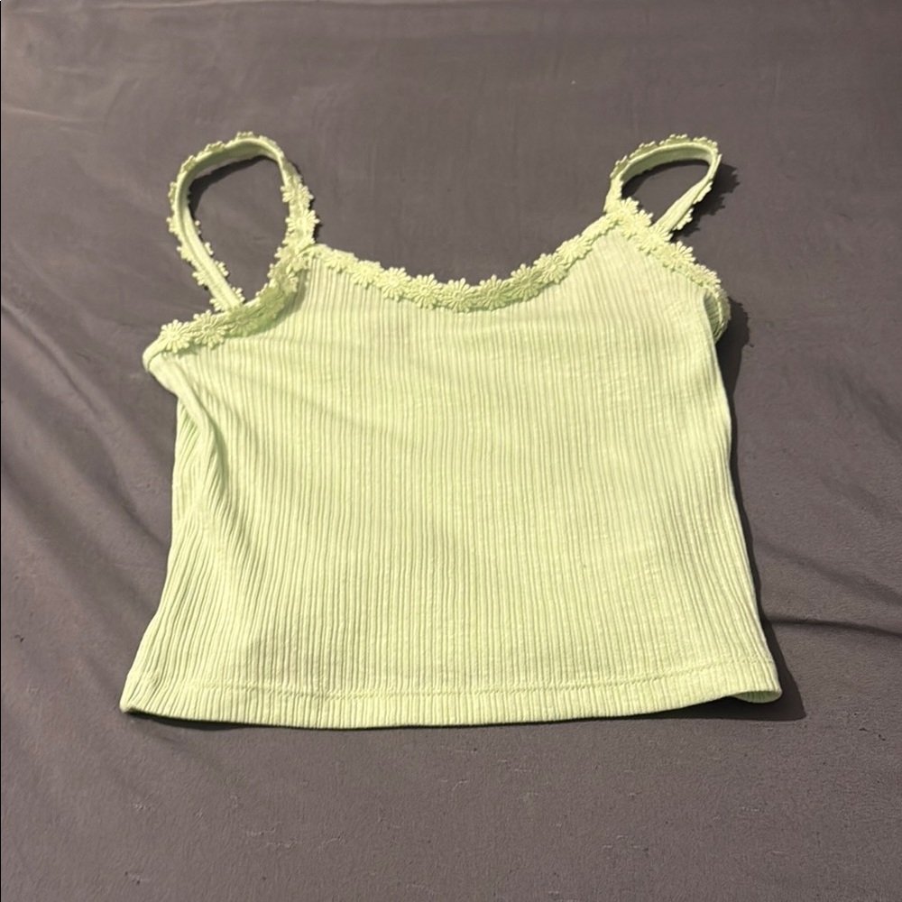 Lime Green Ribbed Tank Top